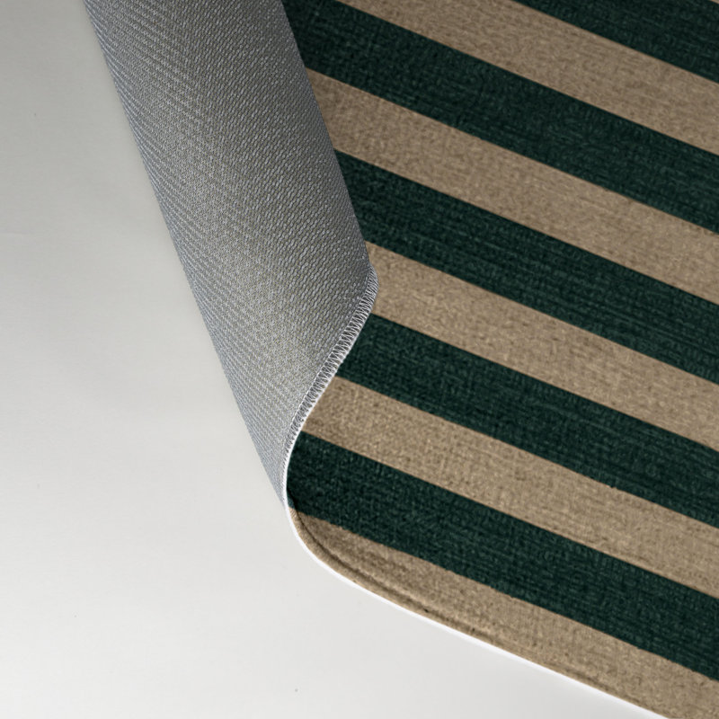 Tapis intérieur / extérieur vert HorizontalStripes, Rectangulaire 3 pi x 5 pi