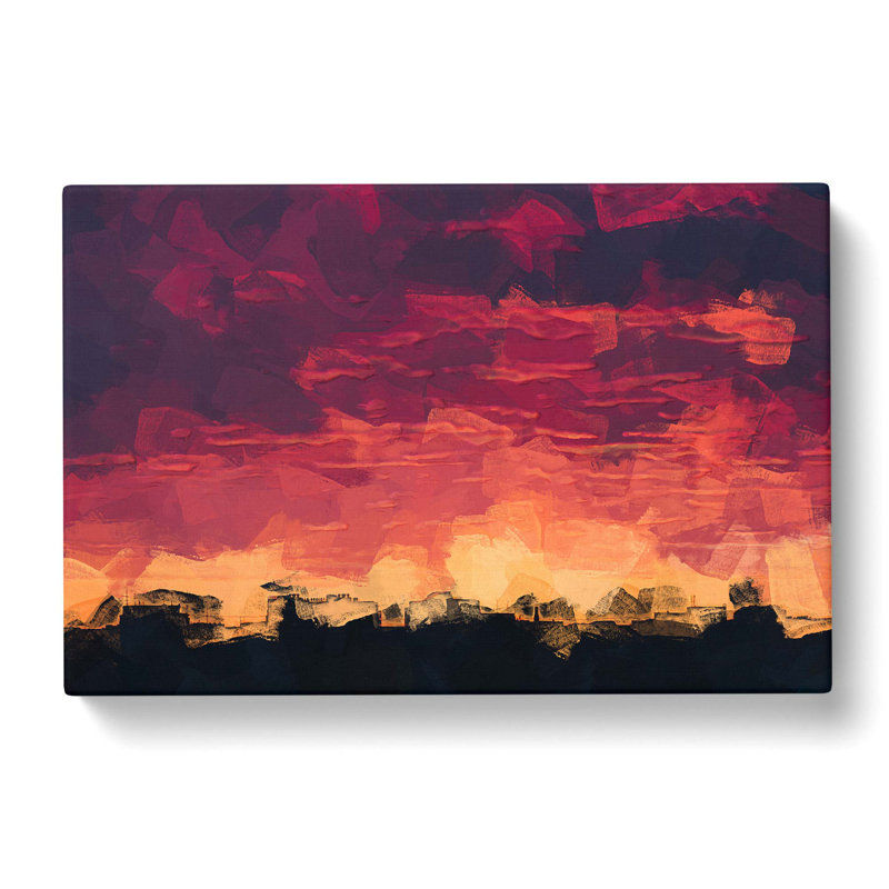 Flaming Skies In Abstract - Wrapped Canvas Print, 60cm H x 91cm W x 3cm D