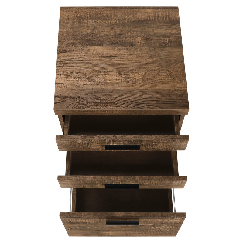 Classeur à dossiers roulés brun avec base roulante - Design moderne pour bureau fonctionnel