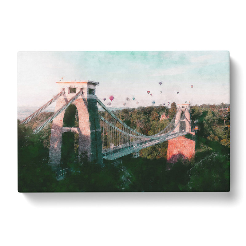Clifton Suspension Bridge In Bristol - Wrapped Canvas Painting, 50cm H x 76cm W x 3cm D