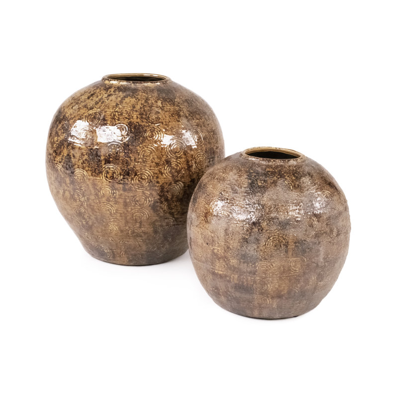 Handmade Ceramic Table Vase, 11" H x 11" W x 11" D