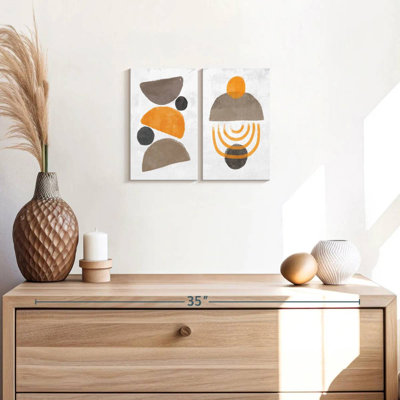 Abstract Minimalist When The Sun Rises On Canvas 2 Pieces Print