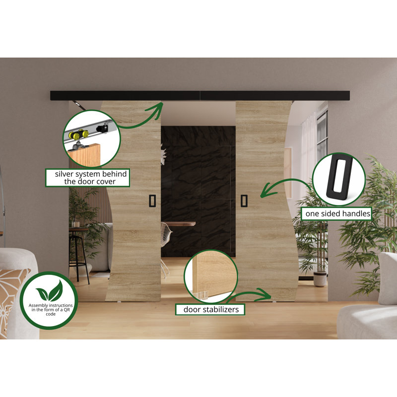 Benius 2 Door, 194cm x 205cm, Sonoma Oak