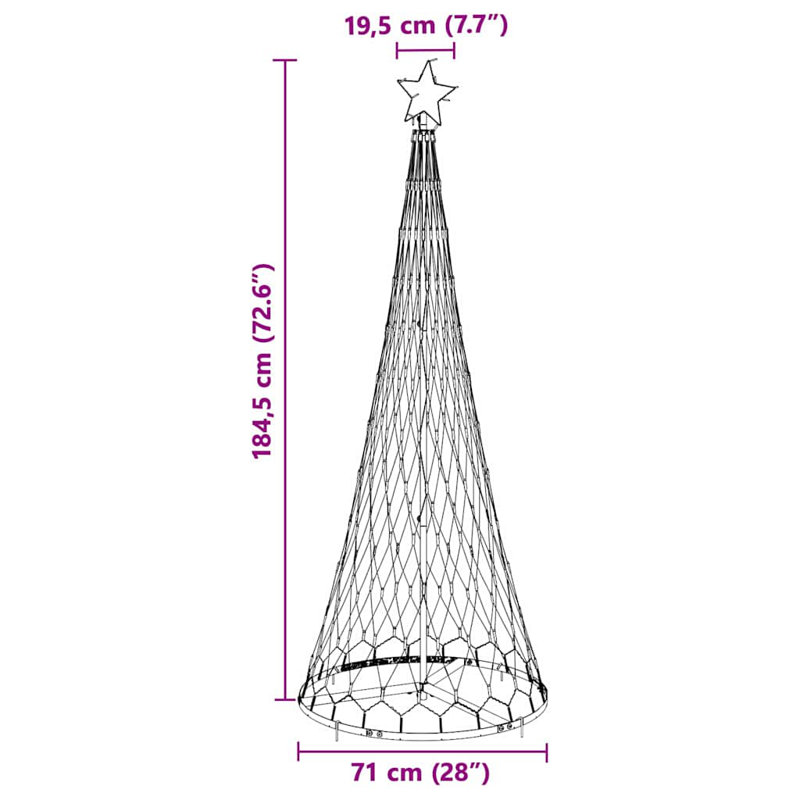  LED Christmas Tree 71 x 71 x 184.5 cm Metal, Blue