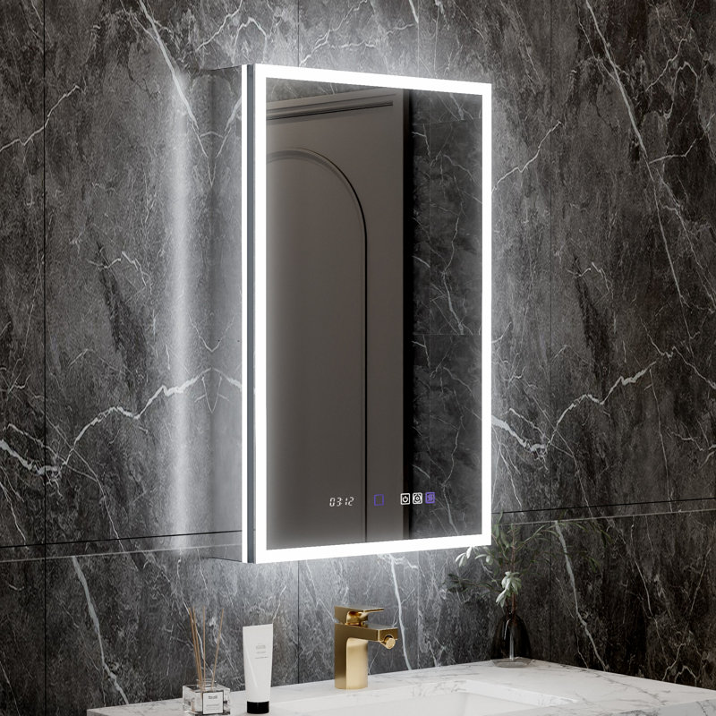 20*32 Inch Smart LED Medicine Cabinet With GFCI Outlet & Blum Hinges,Front&Backlit ,Buil Built-In High-Power Outlet ,Stepless Dimming & Anti-Fog,Integrated Design,Multifunctional Bathroom Storage