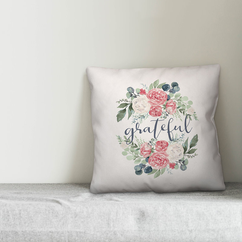 Floral Pillow Cover, 18" x 18"