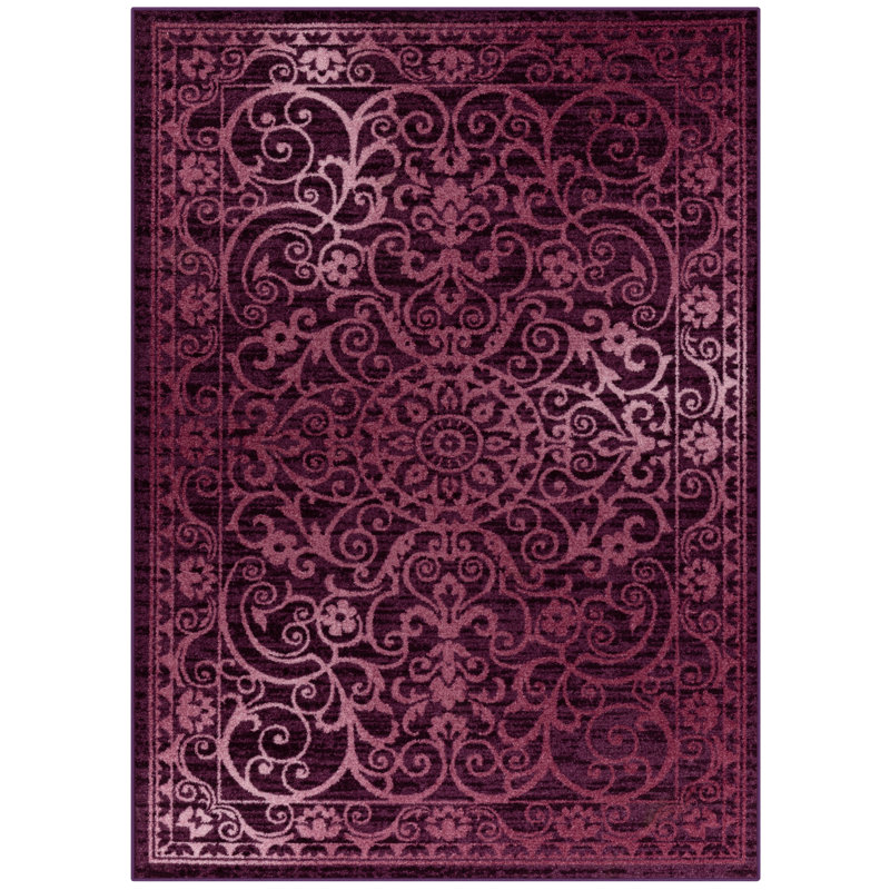 Dreyfuss Oriental Intense Area Rug, Rectangle 1'8" x 2'10", Purple