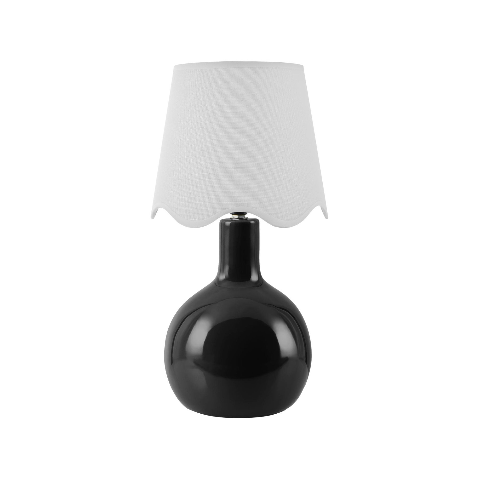 Maura Accent Table Lamp, 15"H x 9"W x 9"D, White, Black