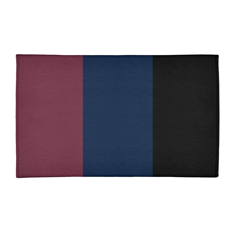 Tapis de vin rayé/bleu marine/noir, Rectangle 2 pi x 3 pi
