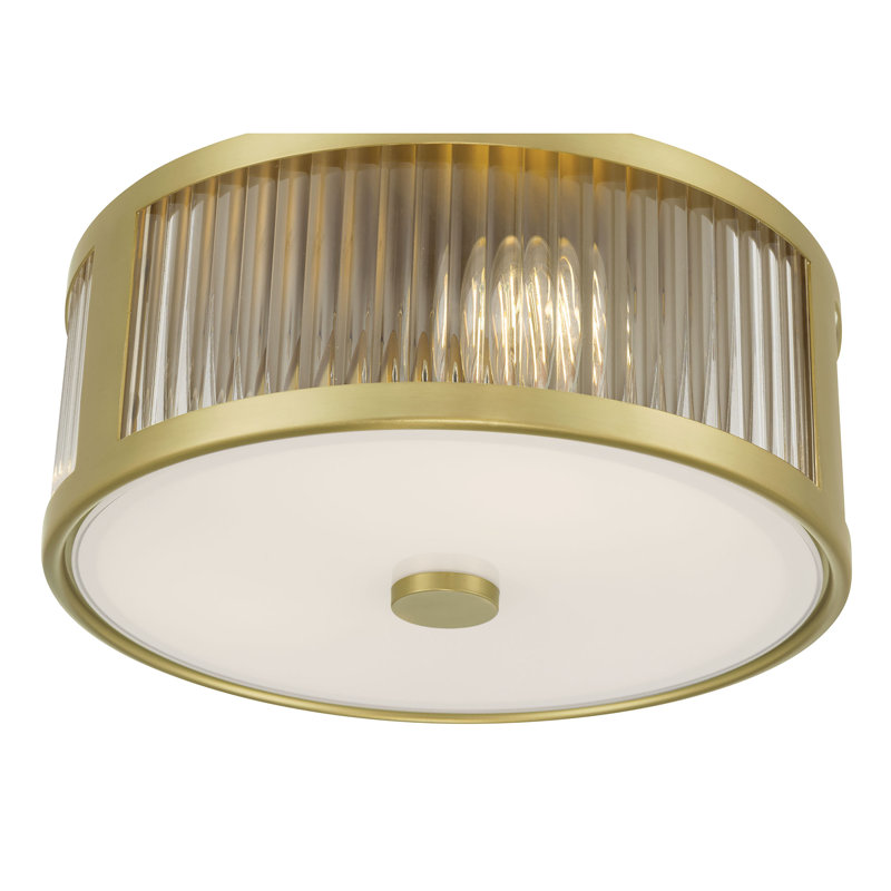 Gabrie 11.75" Wide 3-Light Flush Mount, Vintage Brass