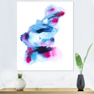 Coups de peinture mauve et bleu - Art mural moderne et contemporain sur toile