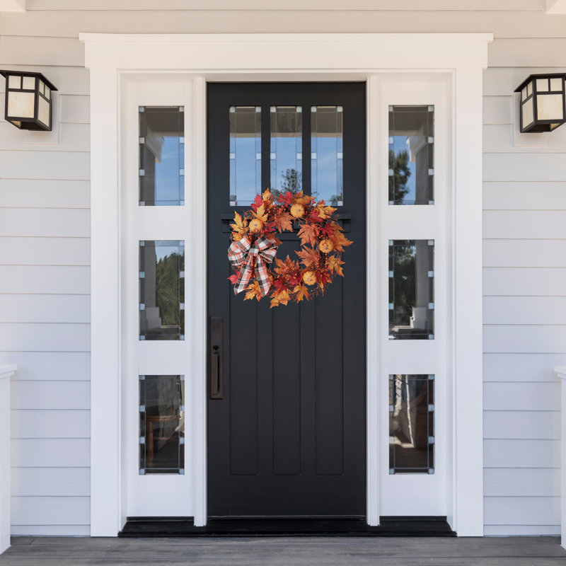 Faux Lighted Maple Grapevine 24'' Wreath