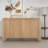 Multi-Functional Buffet Cabinet With Adjustable Storage Shelves, Distressed Finish Sideboard,Retro 4-Door Design And Cable Management-131635600