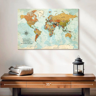Carte du monde personnalisée avec punaise Wanderer