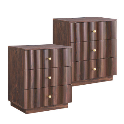 Aberdeen Fluted End Table with Charging Station