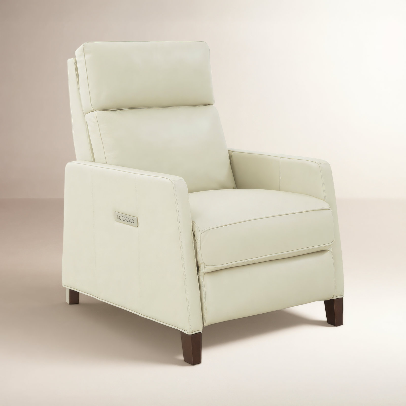 Morlan Genuine Leather Recliner, Barone Parchment Split Grain Leather