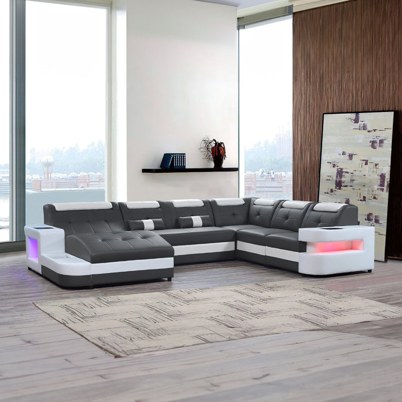 Canapé modulaire en cuir 6 pièces Wyncliff