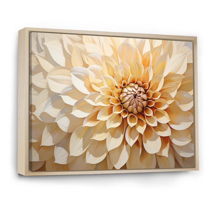 Minimalisme Dahlia - art mural Dahlia, Cadre naturel flottant, H 34 po x l 44 po