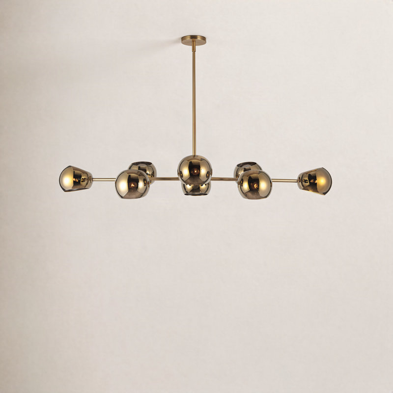 Willow 8 - Light Steel Sputnik Chandelier, Copper, Brushed Gold