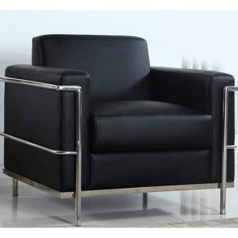 Chaise d'appoint contemporaine rembourrée en similicuir avec cadre, pour bureau, chambre à coucher moderne idéale pour club de 31,5 po de largeur, largeur de 35,5 po