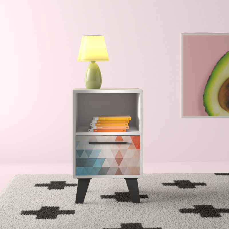 Gorby 13'' W Nightstand, Red/Blue