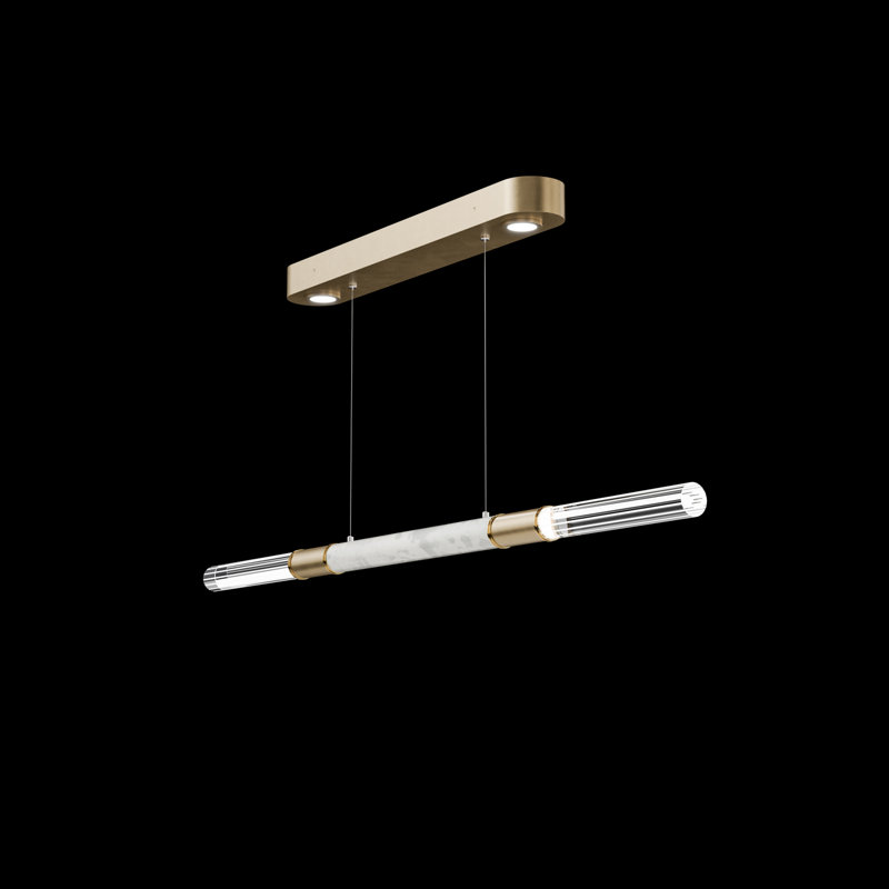 Antonia 4 - Light LED Pendant, Brass/Gold Leaf/Smoke