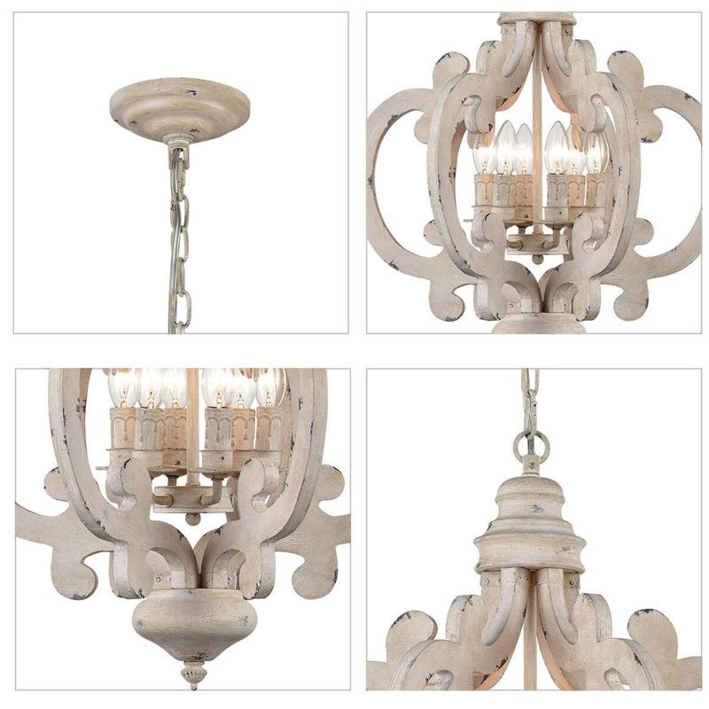 Lustre géométrique 6 lumières façon bougie Lindeman