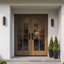 G104-SW-80 | Porte double 80 po, extérieur pré-monté RTA, SDL 4 Lite, bois d'acajou brut