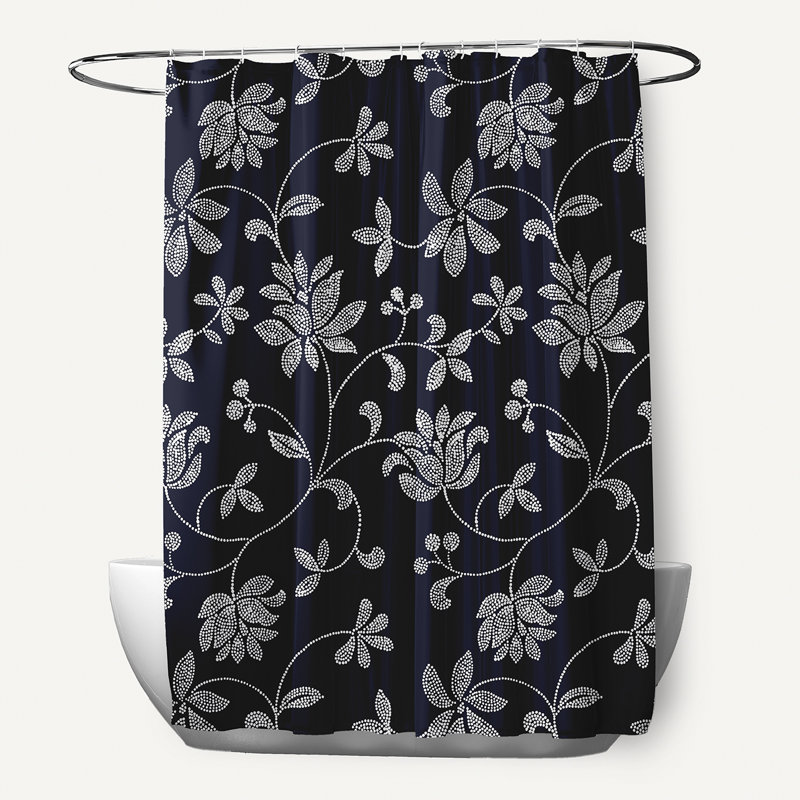 Rideau de douche simple Everill, Bleu marine