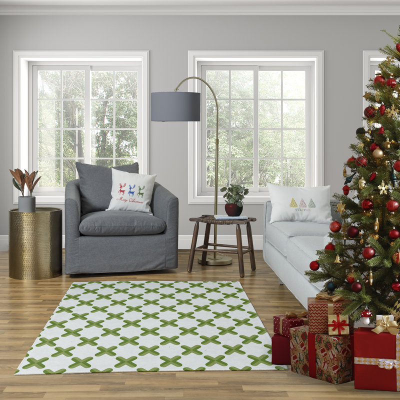 Merry Christmas Reindeer_Sq, Multi / Gras, Non, 18 po x 18 po