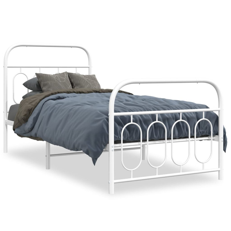 McTeer Metal Bed, White, 80 Cm X 200 Cm