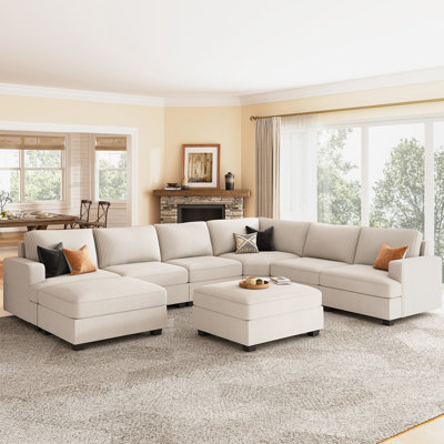 Anureet Modular U-Shaped Sectional with Storage Ottoman