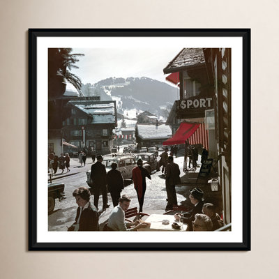 Gstaad Town Centre by Slim Aarons - Picture Frame Photograph on Paper