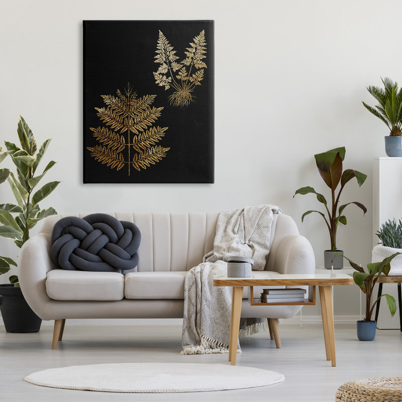 «Bold Fern Blade Illustration Rooted Forest Plants» par Daphne Polselli, H 48 po x l 36 po, Toile tendue