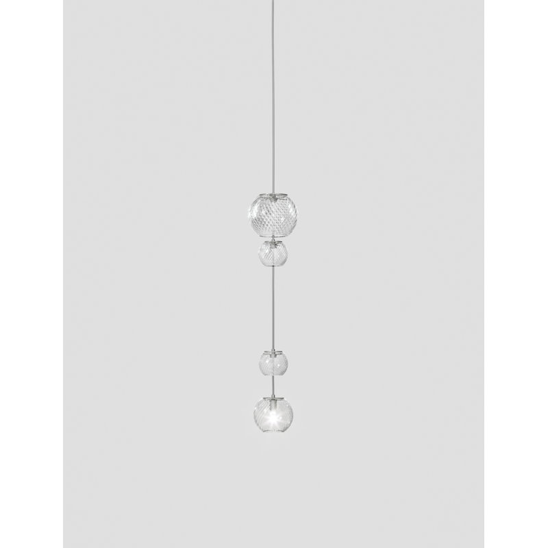 Oto Suspension Pead Smoky Striped Satin Nickel G9 Ul, Crystal