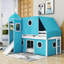 Lit superposé en bois avec glissade, tente et tour Britni Kids-544233762-544233760