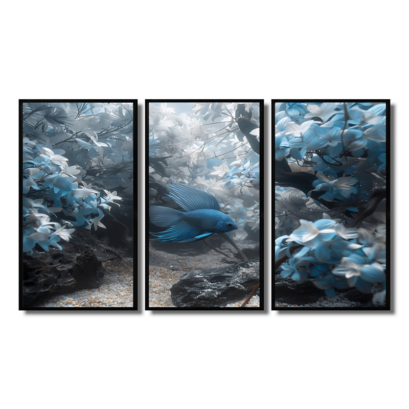 Ensemble de salon Sartell - Aquariums, H 28 po x l 36 po, Cadre flottant noir