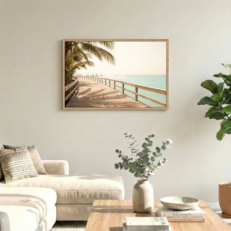 Ensemble de 1 tableau sur toile Palm Beach, Naturel, H 32 po x l 48 po