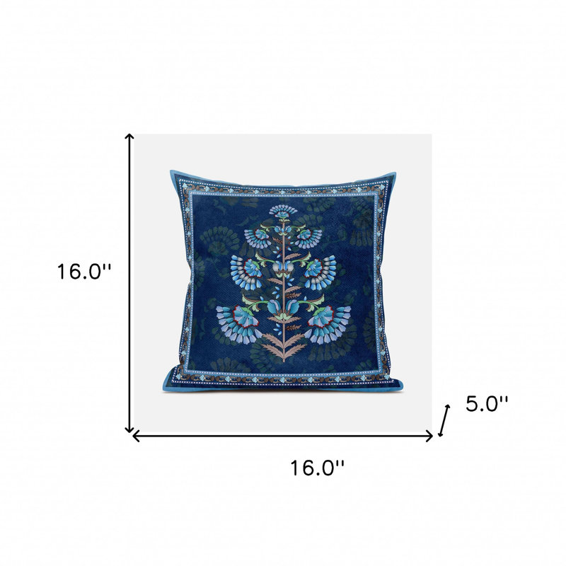 Coussin 16 x 16, Bleu/brun