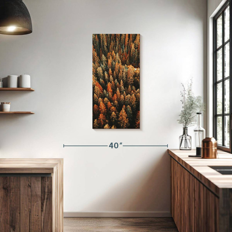 Forêt de pins en automne, H 36 po x l 18 po