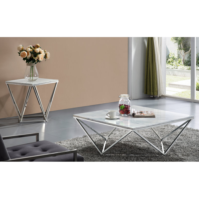 Ensemble de tables basses 2 pièces, Chrome
