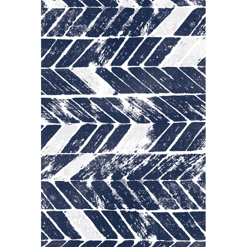 Navy Chevron Pattern - Wrapped Canvas Print, 46cm H x 30cm W x 3.8cm D
