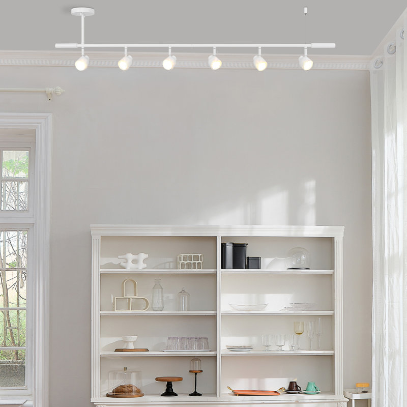 57.4'' 6 -Light Fixed Track Track Kit with Dimmable and Adjustable Head