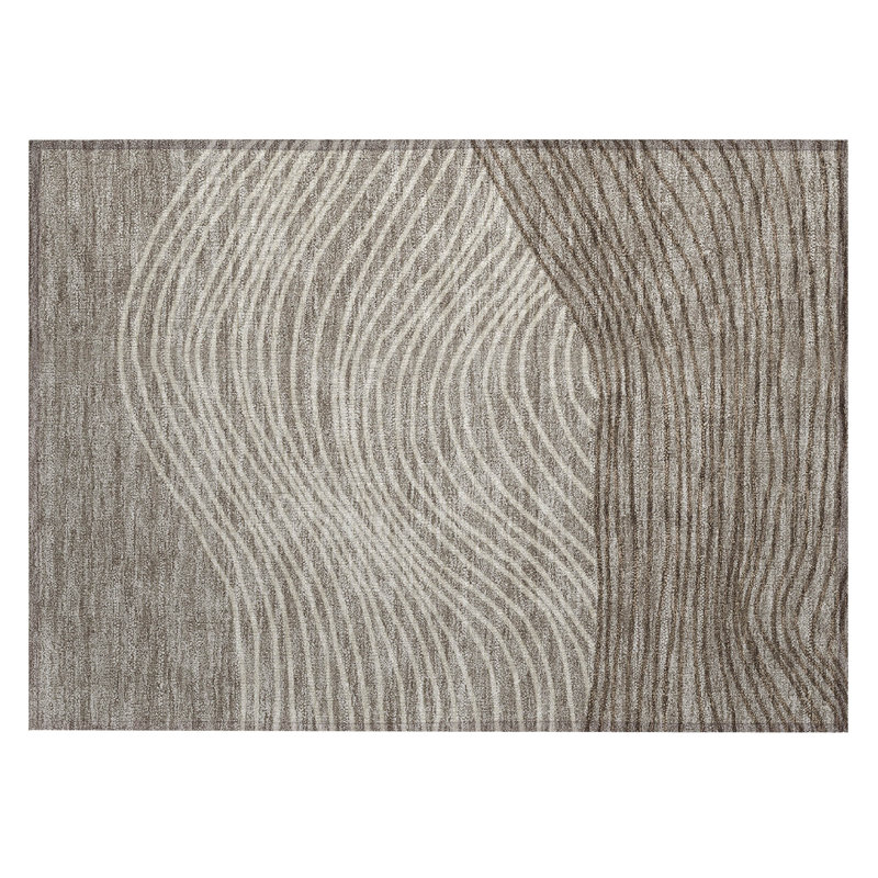 Machine Washable Indoor/Outdoor Adalaide ACN2350 Stripes Rug, Rectangle 1'8" x 2'6"