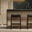 Julian 31In. H Tabouret de bar en bois avec siège en similicuir noir-845168846