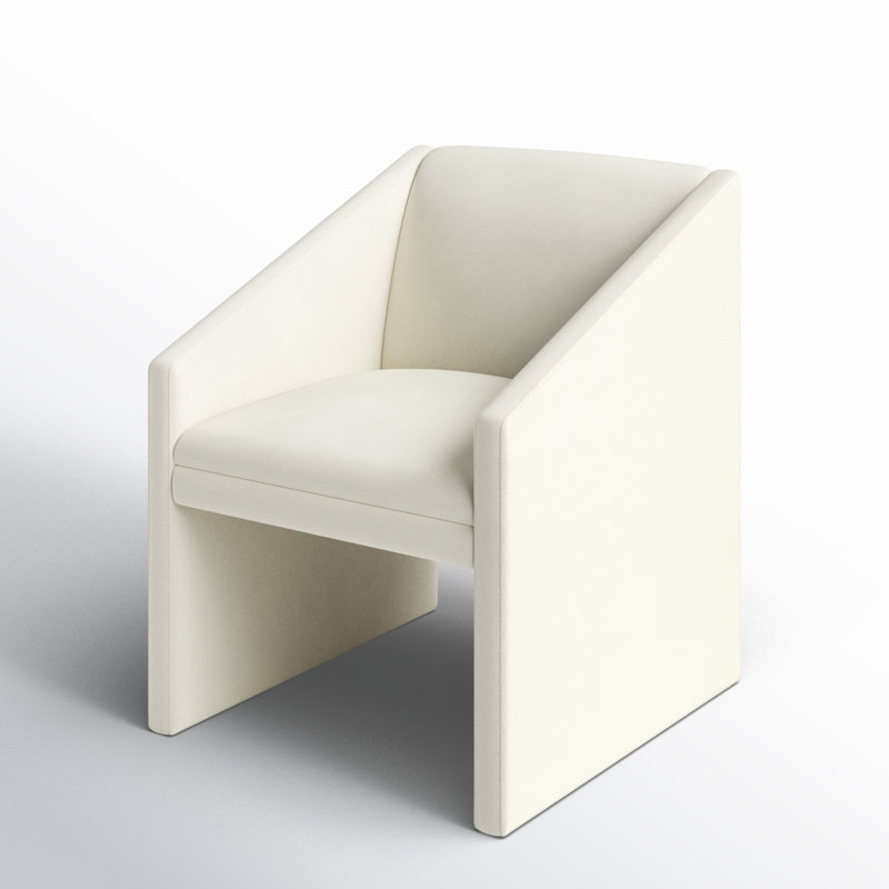 Fauteuil en lin 24,8 po Dimeo, Velours ivoire