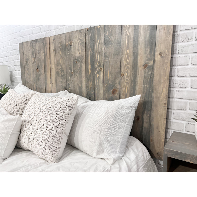 Ashleah Solid Wood Panel Headboard Wall Leaner Style, Classic Grey, Twin