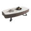 Table basse en acier inoxydable et blanc-997180287
