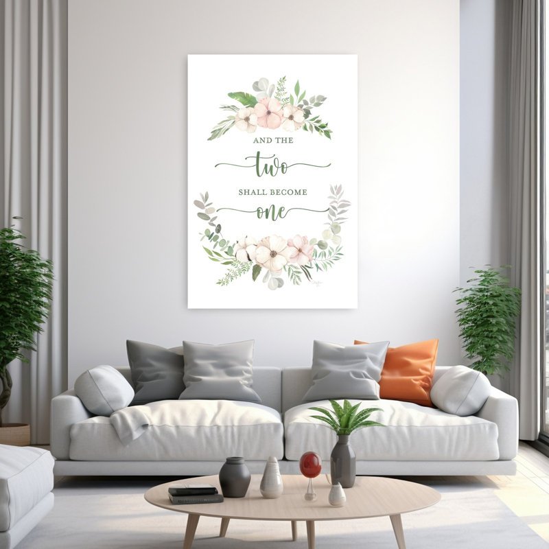 «And The Two Shall Bec One One», art floral printanier contemporain, H 60 po x l 40 po