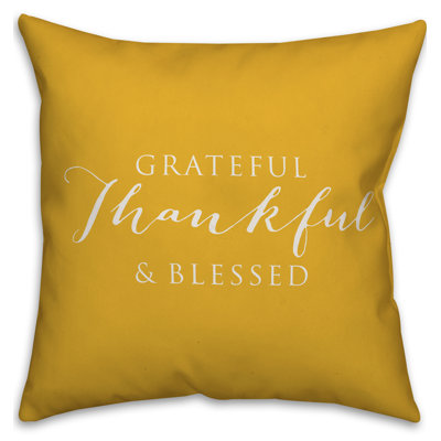  Housse et insert de coussin carré extérieur Thankful Grateful Blessed